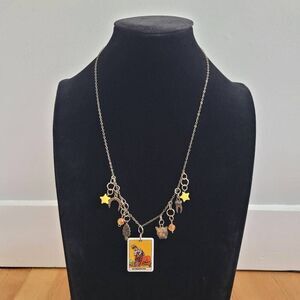 Handmade strength tarot card charm necklace silver witchy spiritual‎